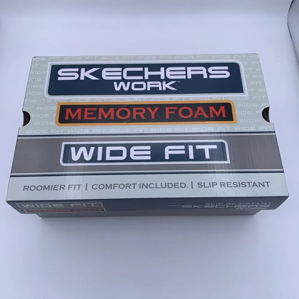 Sketchers Work Slip Resistant Shoes Wide Fit Memory Foam Black Women's Size 10